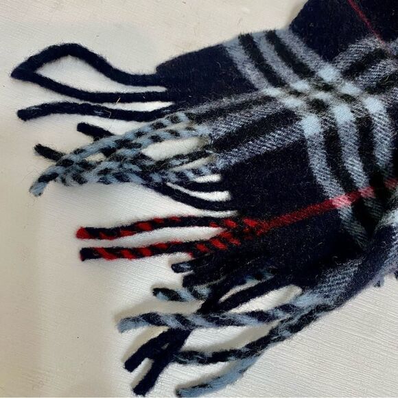 🌺BURBERRY Nova Check Lambswool Scarf Blue - Picture 6 of 8